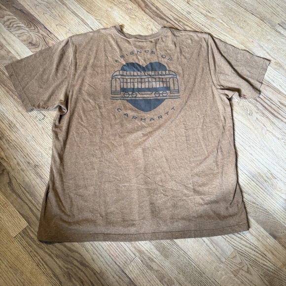 Carhartt Other - Friends Of Carhartt Shirt Men XLarge Brown Pocket Tee Loose Baggy Fit Distressed